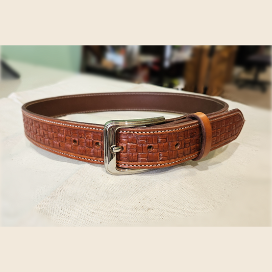 Basket Weave Leather Belt