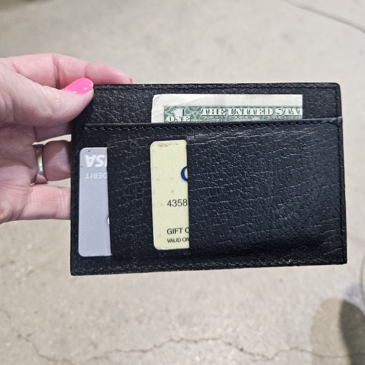 Floral Tooled Flat Card Holder